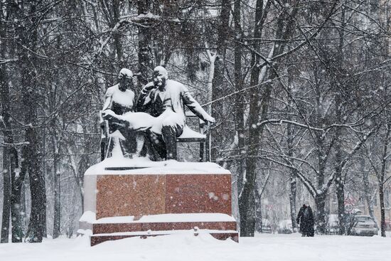 Snowfall in Moscow