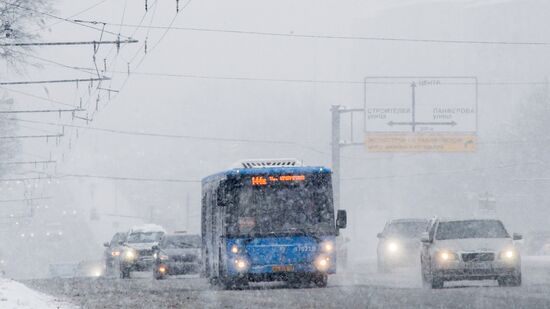 Snowfall in Moscow