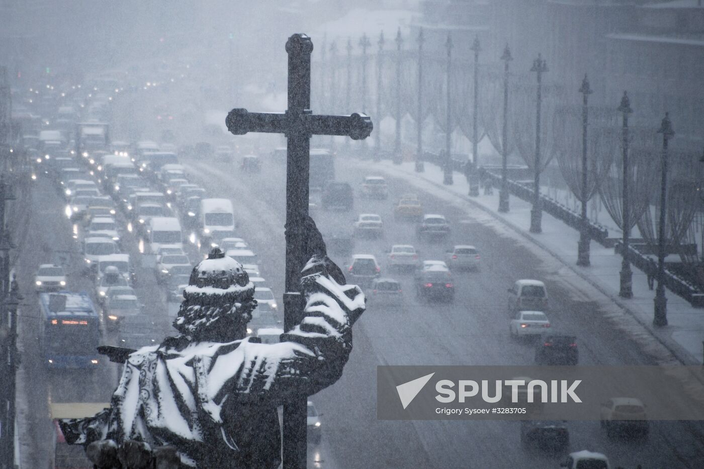 Snowfall in Moscow