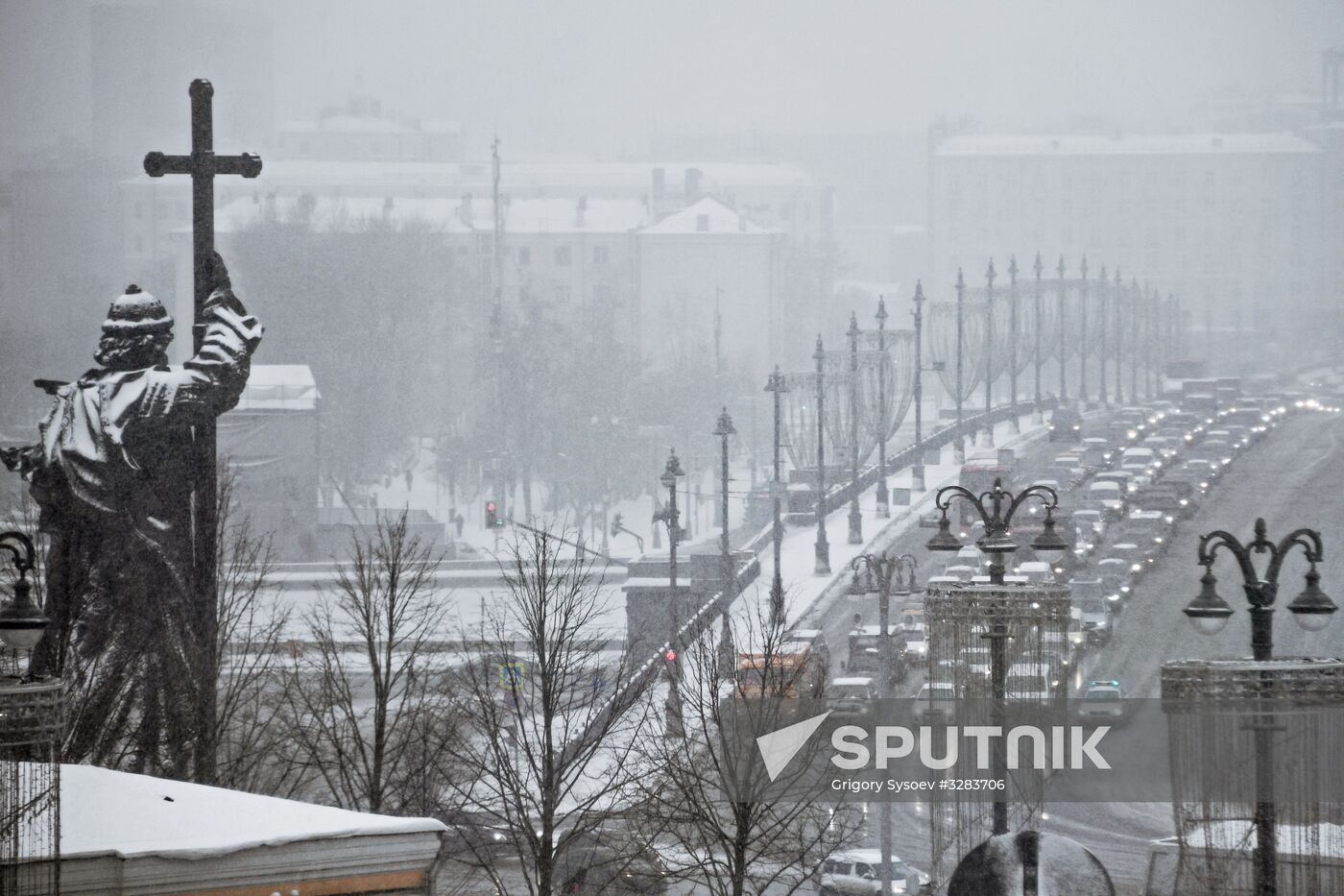 Snowfall in Moscow