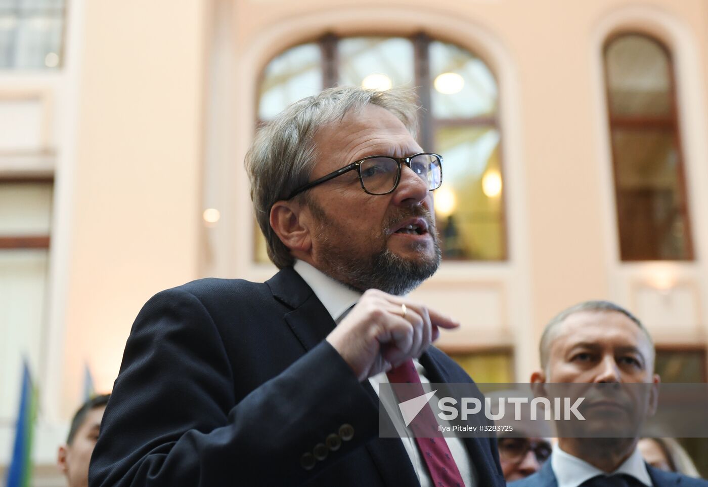 Submitting signatures in support of Boris Titov's registration as presidential candidate