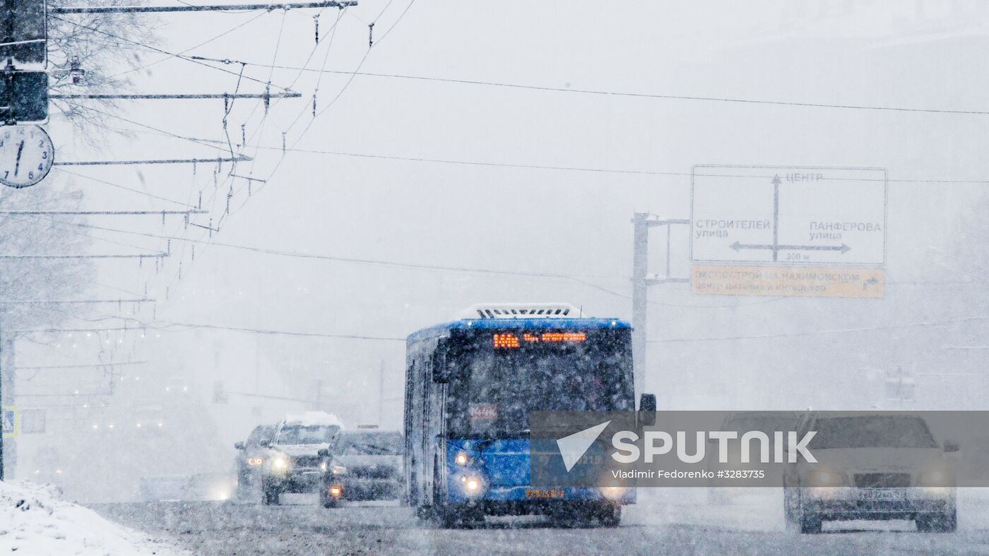 Snowfall in Moscow