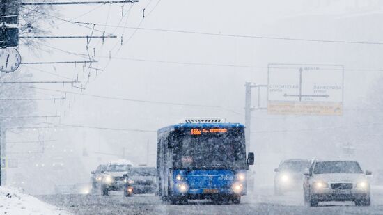 Snowfall in Moscow