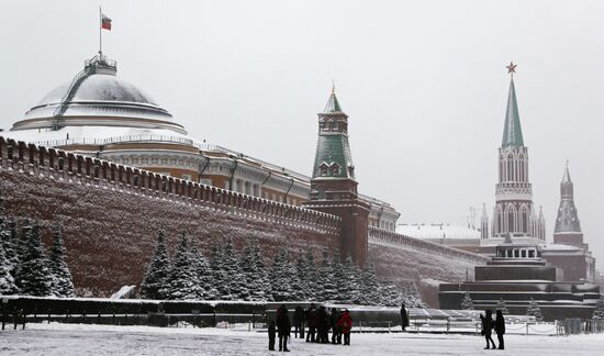 Snowfall in Moscow