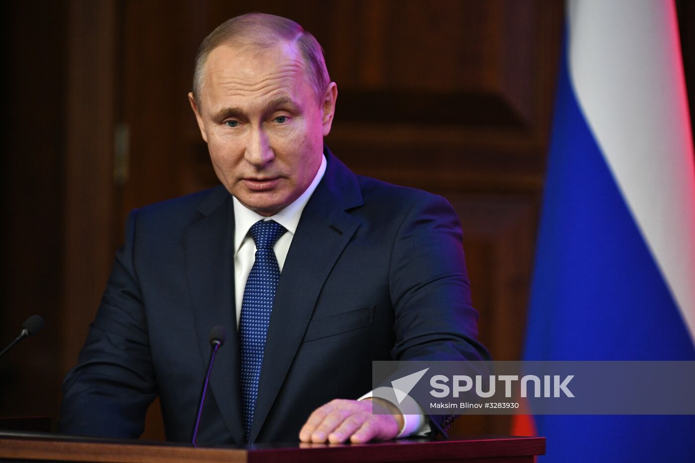 President Vladimir Putin tours Russia's National Defense Control Center