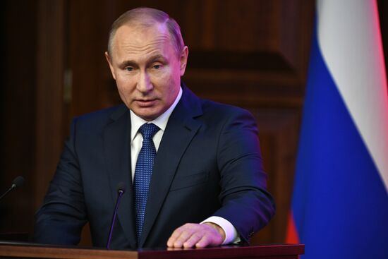 President Vladimir Putin tours Russia's National Defense Control Center