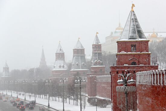Snowfall in Moscow