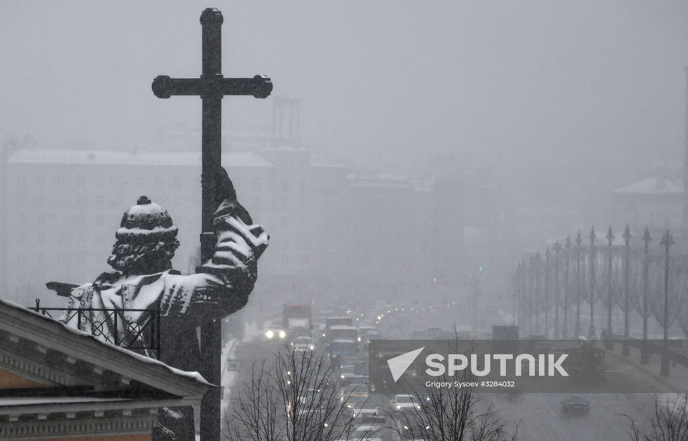 Snowfall in Moscow