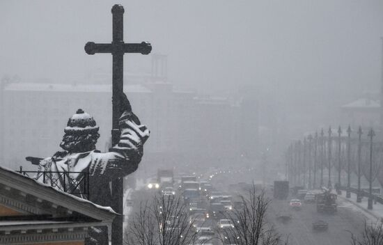 Snowfall in Moscow