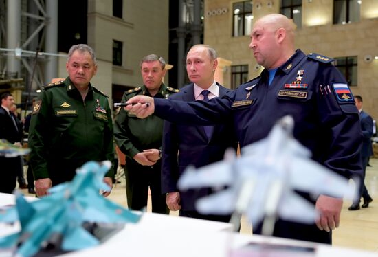 President Vladimir Putin visits Russia's National Defense Control Center