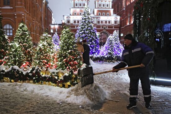 Snowfall in Moscow