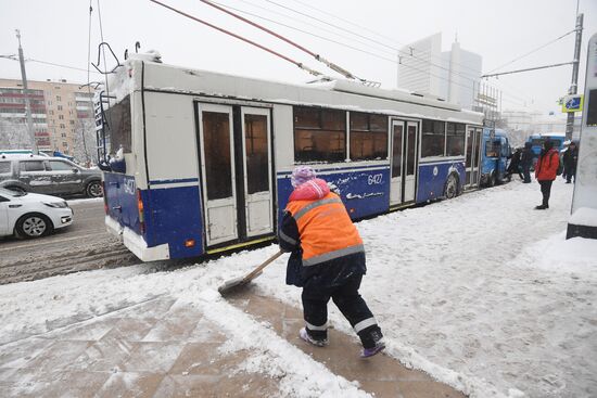 Snow clearing in Moscow