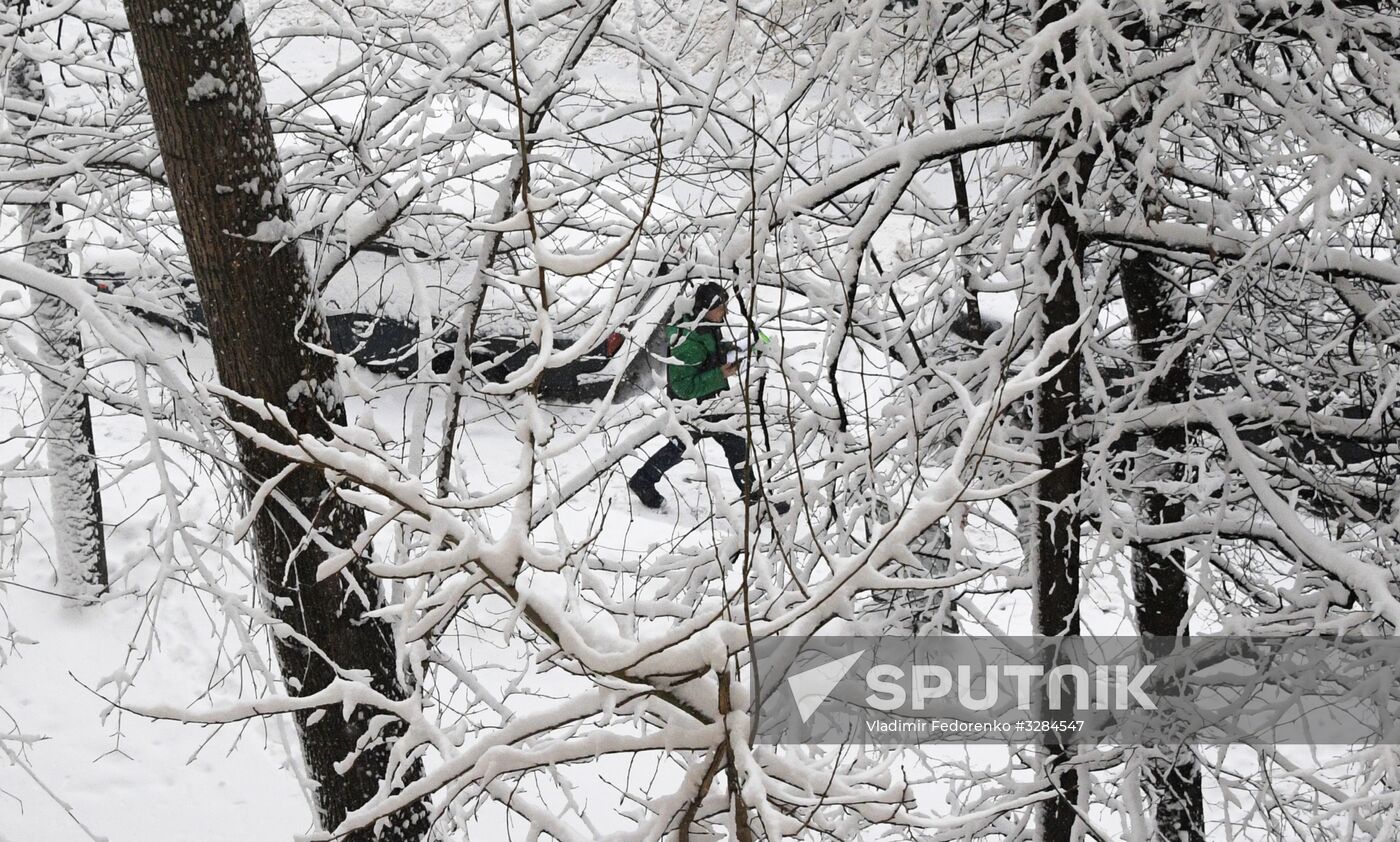 Snowfall in Moscow