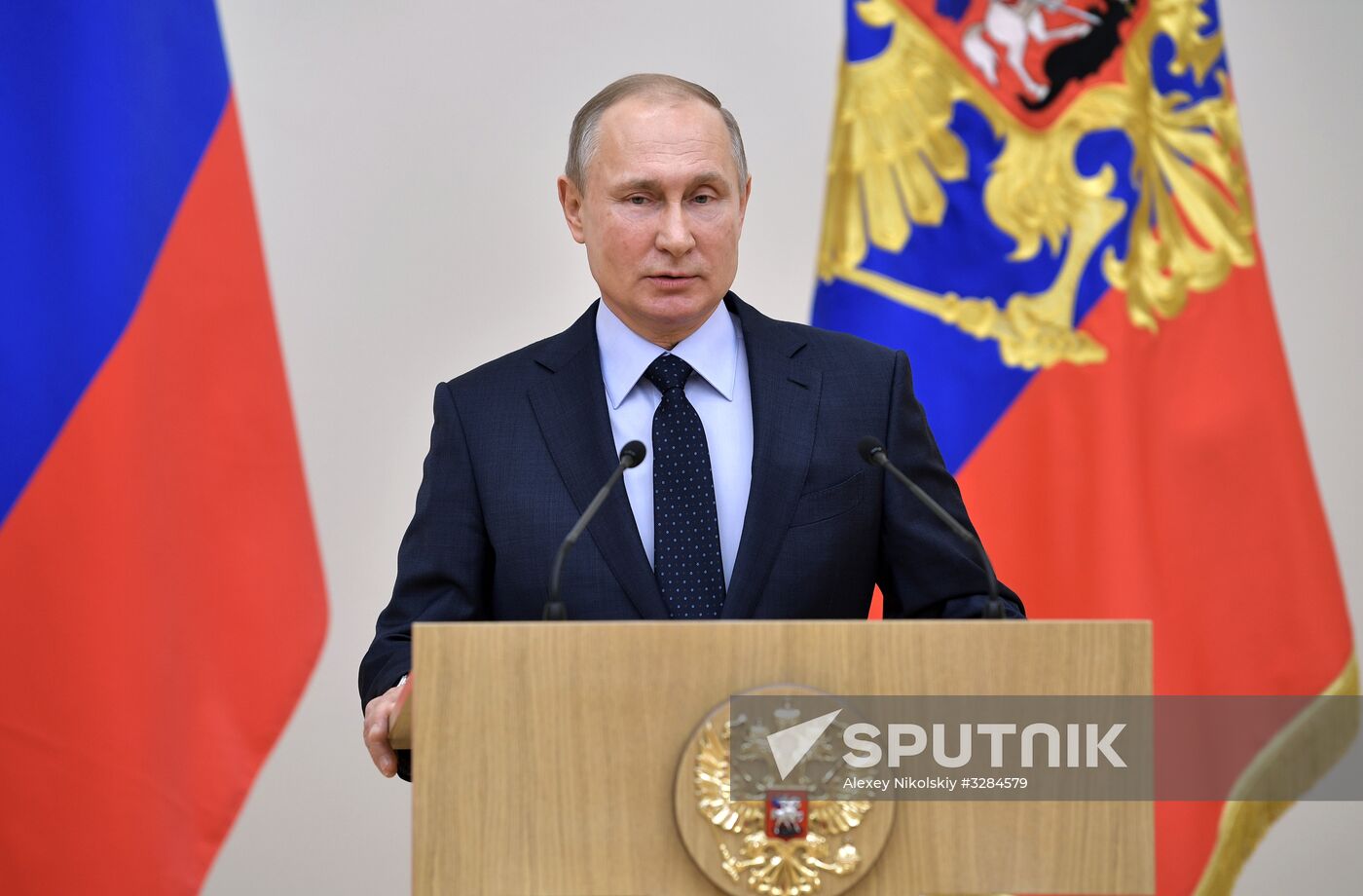 President Vladimir Putin meets with Russian athletes competing in 23rd Winter Olympic Games in PyeongChang