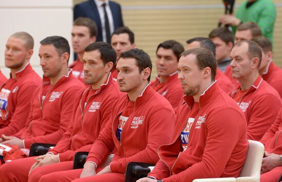 President Vladimir Putin meets with Russian athletes competing in 23rd Winter Olympic Games in PyeongChang
