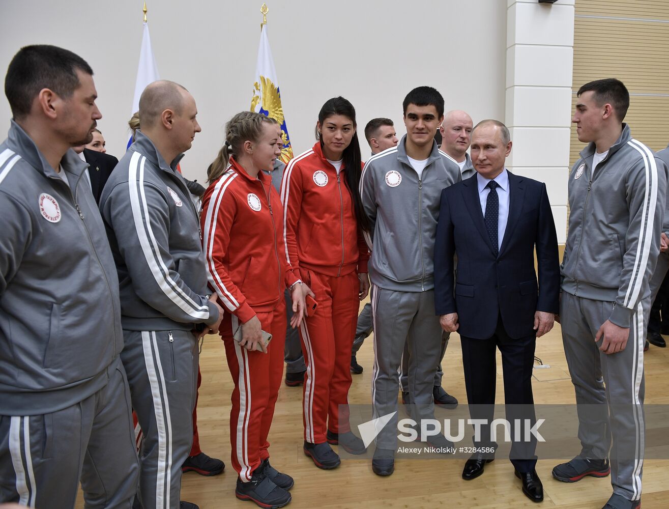 President Vladimir Putin meets with Russian athletes competing in 23rd Winter Olympic Games in PyeongChang