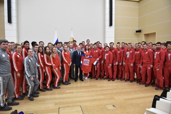 President Vladimir Putin meets with Russian athletes competing in 23rd Winter Olympic Games in PyeongChang