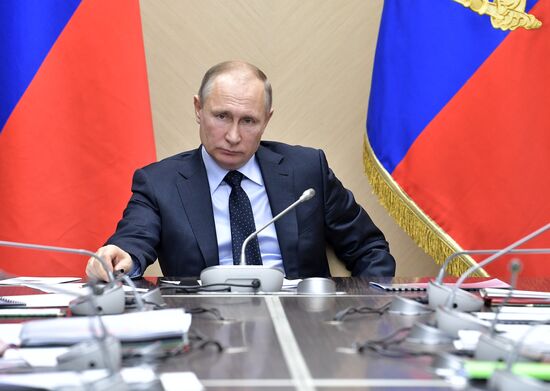 President Vladimir Putin holds meeting with Government members