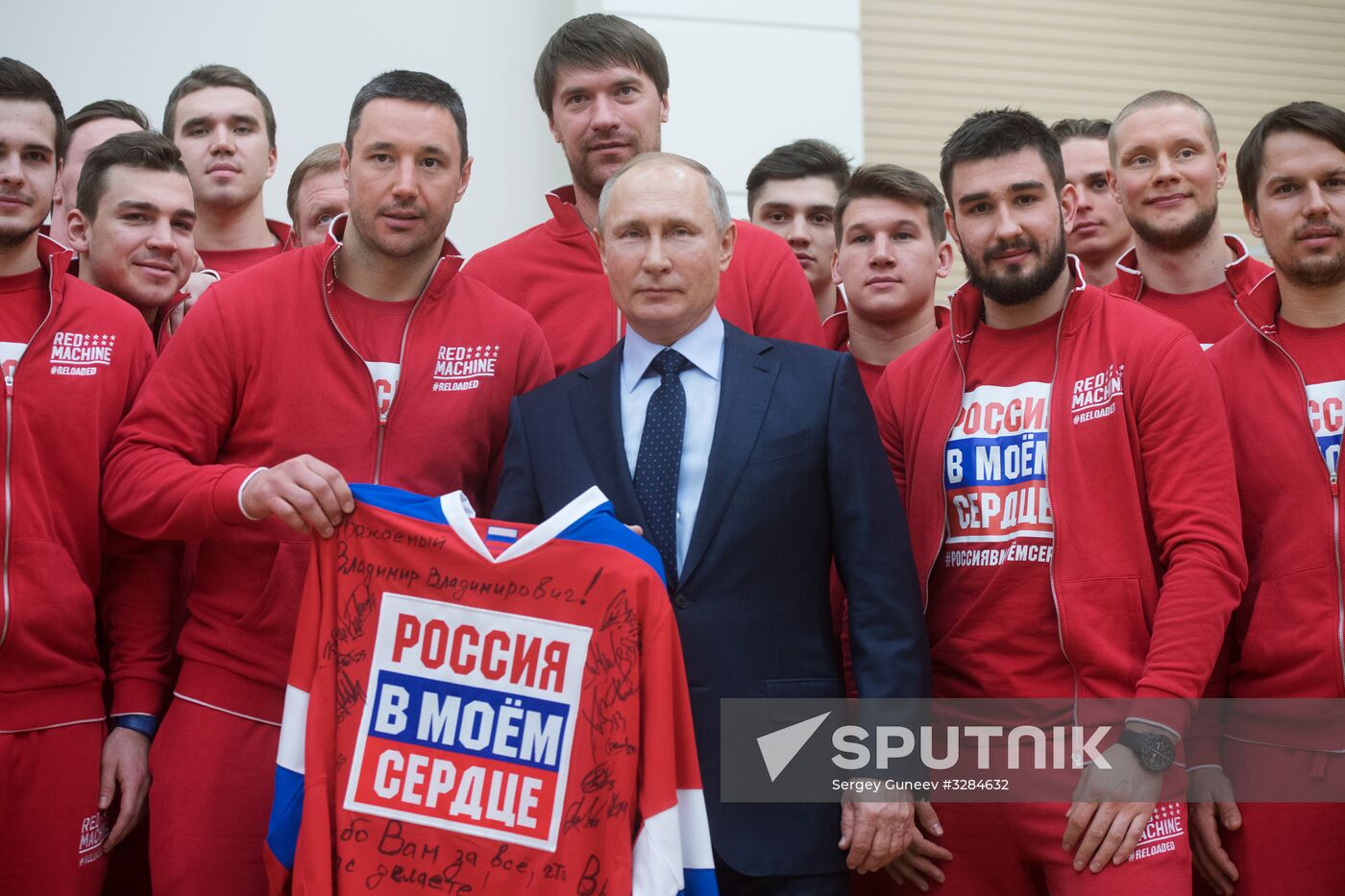 President Vladimir Putin meets with Russian athletes competing in 23rd Winter Olympic Games in PyeongChang