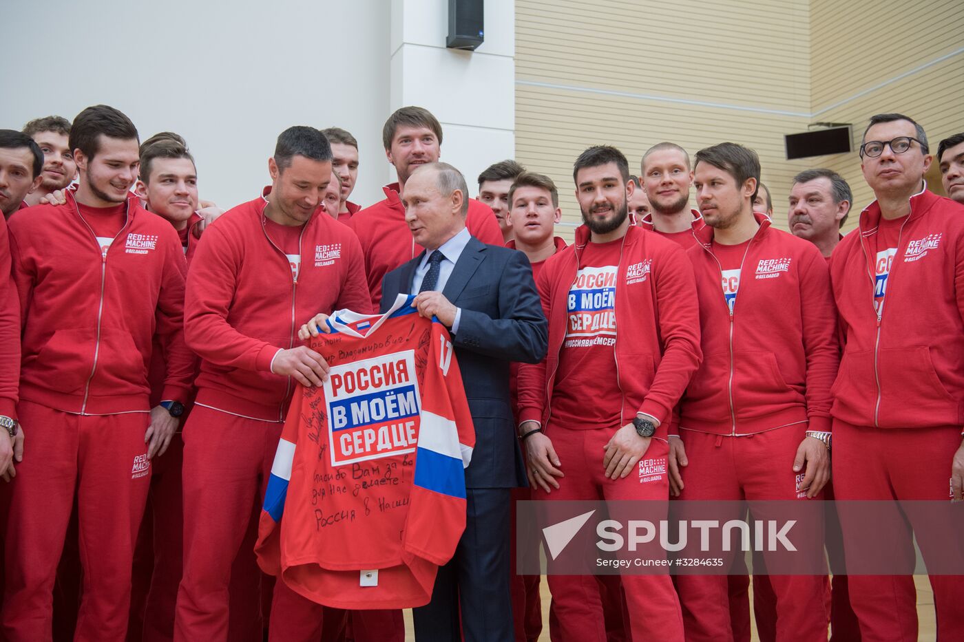 President Vladimir Putin meets with Russian athletes competing in 23rd Winter Olympic Games in PyeongChang