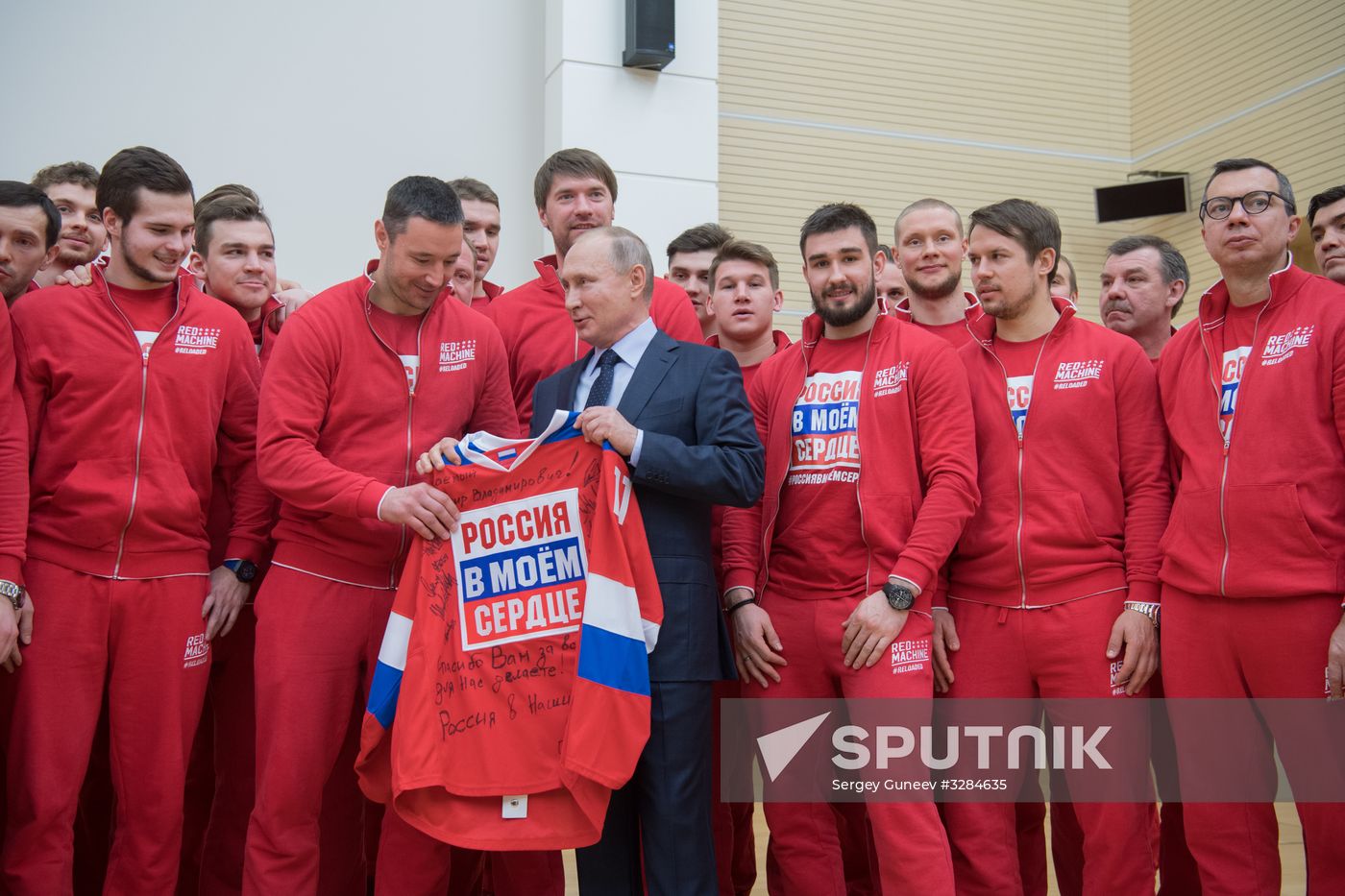 President Vladimir Putin meets with Russian athletes competing in 23rd Winter Olympic Games in PyeongChang