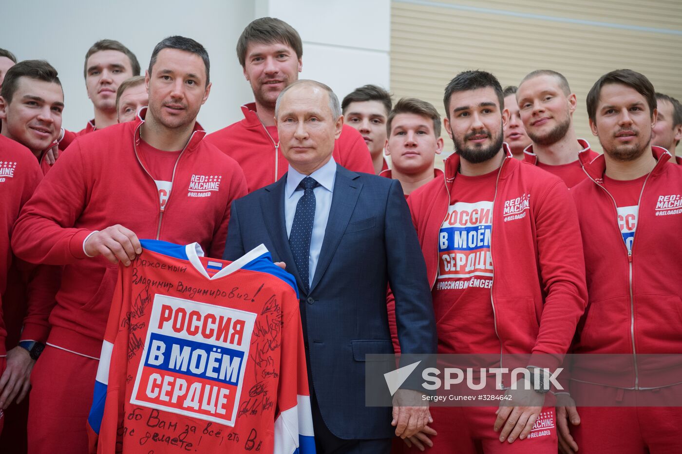 President Vladimir Putin meets with Russian athletes competing in 23rd Winter Olympic Games in PyeongChang