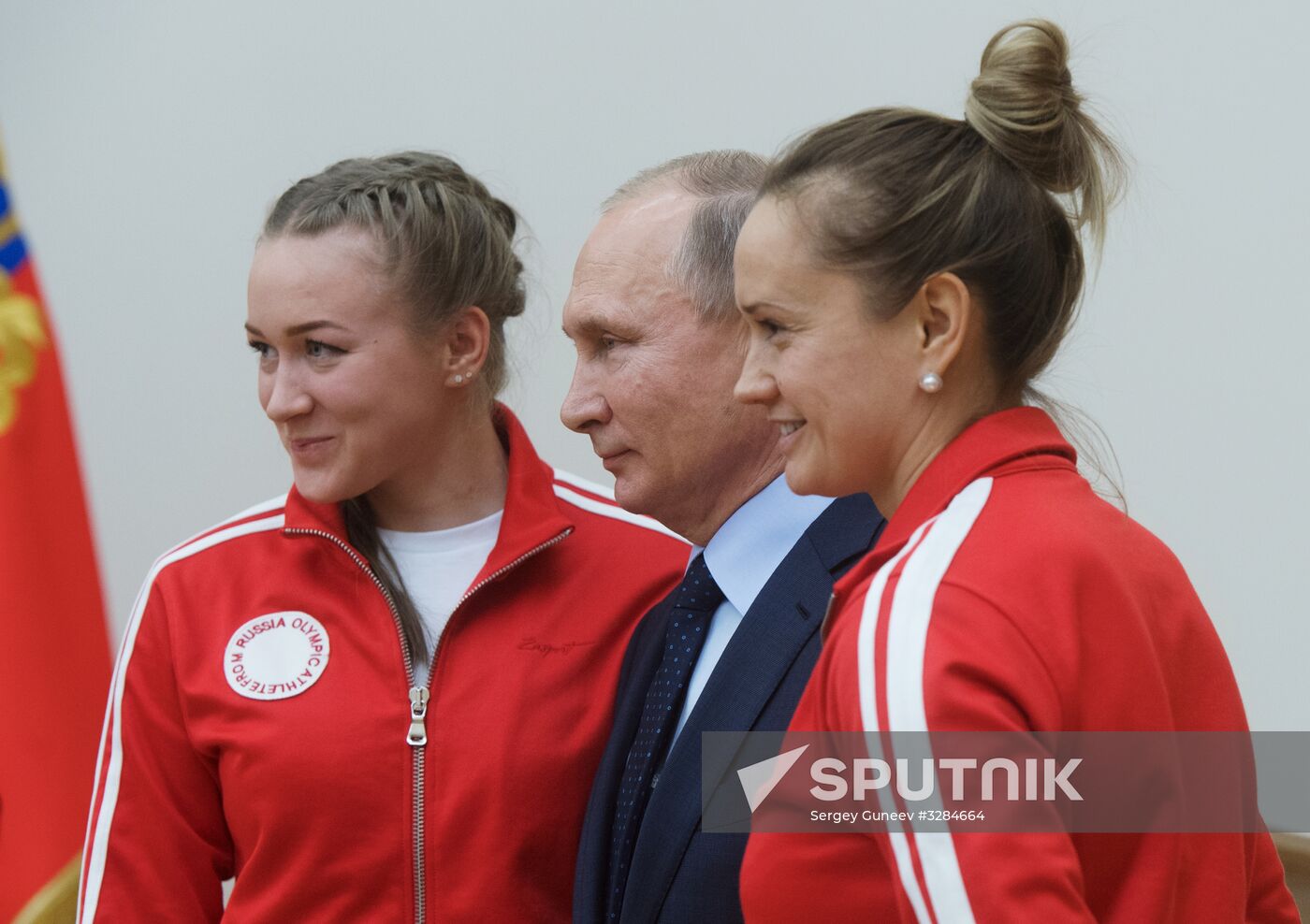 President Vladimir Putin meets with Russian athletes competing in 23rd Winter Olympic Games in PyeongChang