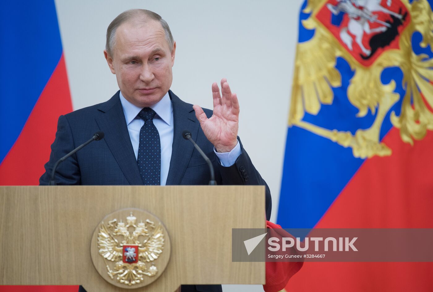 President Vladimir Putin meets with Russian athletes competing in 23rd Winter Olympic Games in PyeongChang