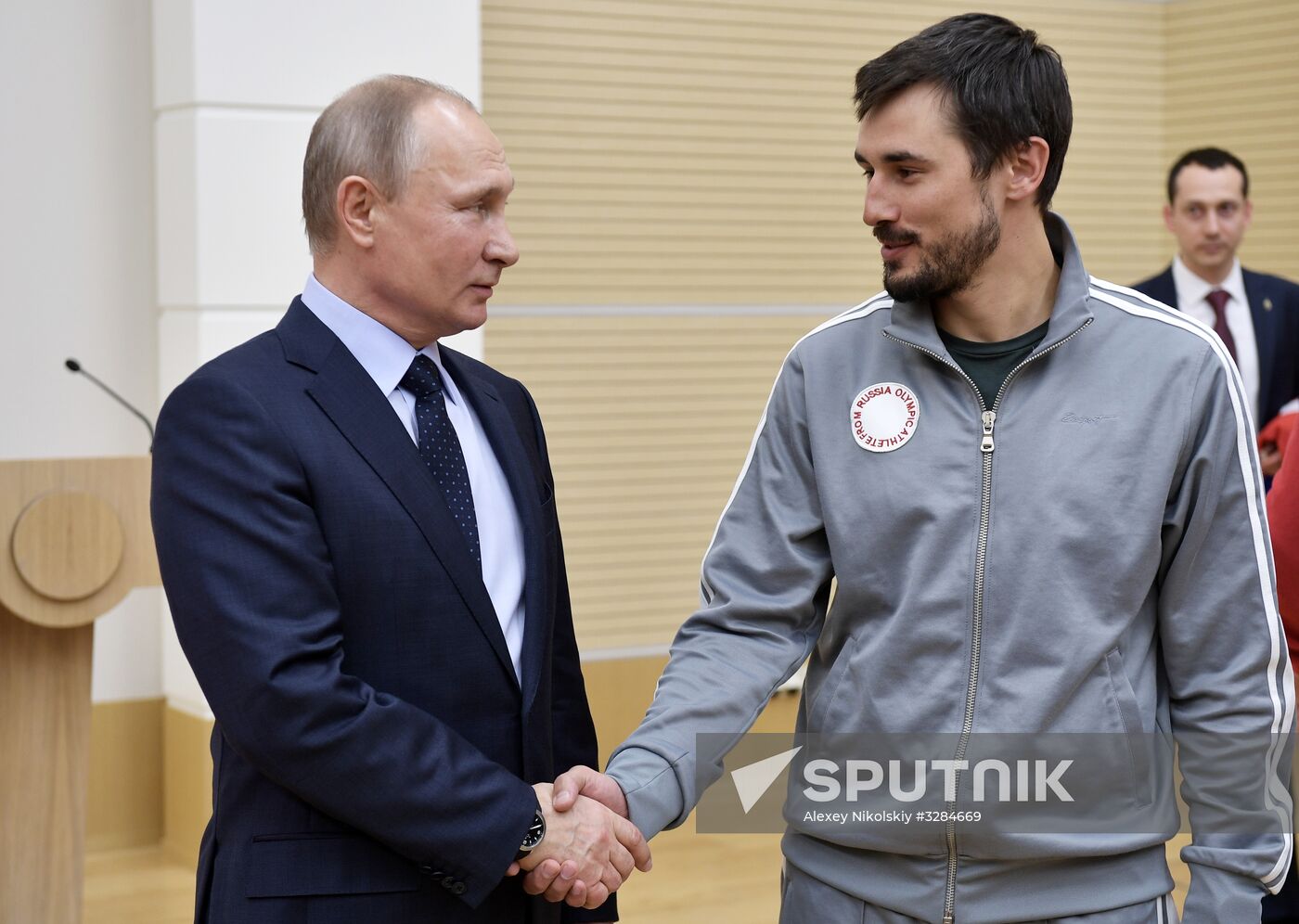 President Vladimir Putin meets with Russian athletes competing in 23rd Winter Olympic Games in PyeongChang