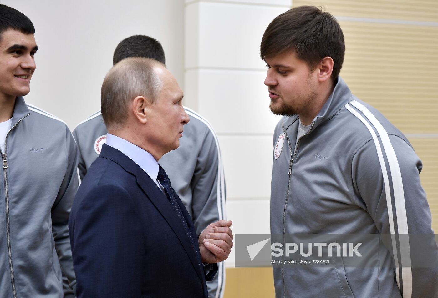 President Vladimir Putin meets with Russian athletes competing in 23rd Winter Olympic Games in PyeongChang