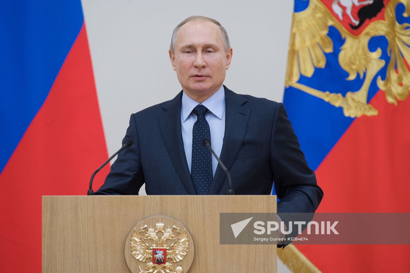 President Vladimir Putin meets with Russian athletes competing in 23rd Winter Olympic Games in PyeongChang