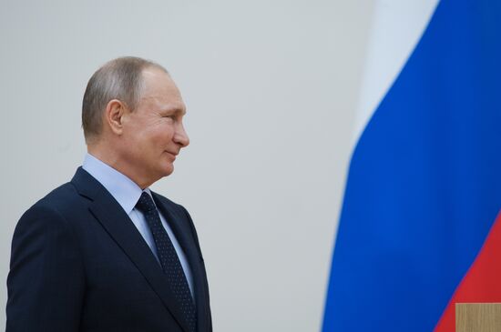 President Vladimir Putin meets with Russian athletes competing in 23rd Winter Olympic Games in PyeongChang