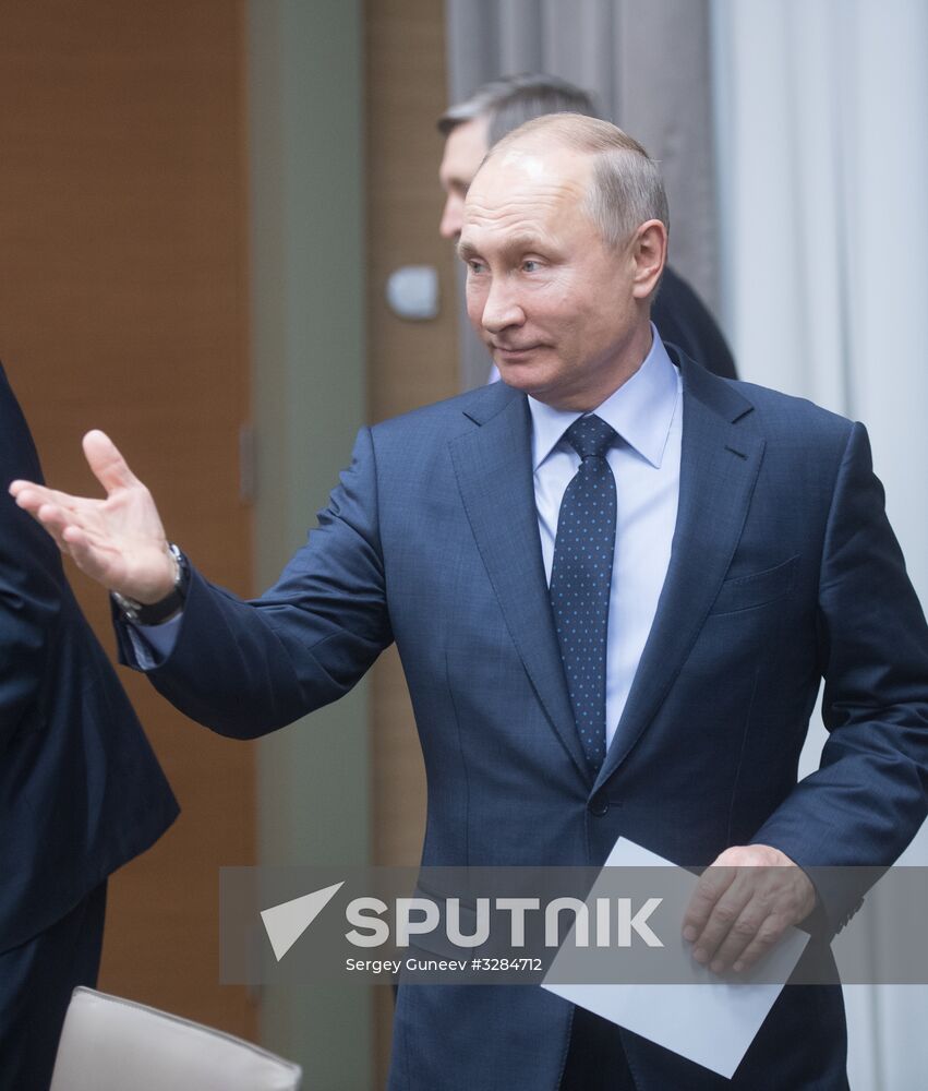 President Vladimir Putin meets with Prime Minister of Belgium Charles Michel