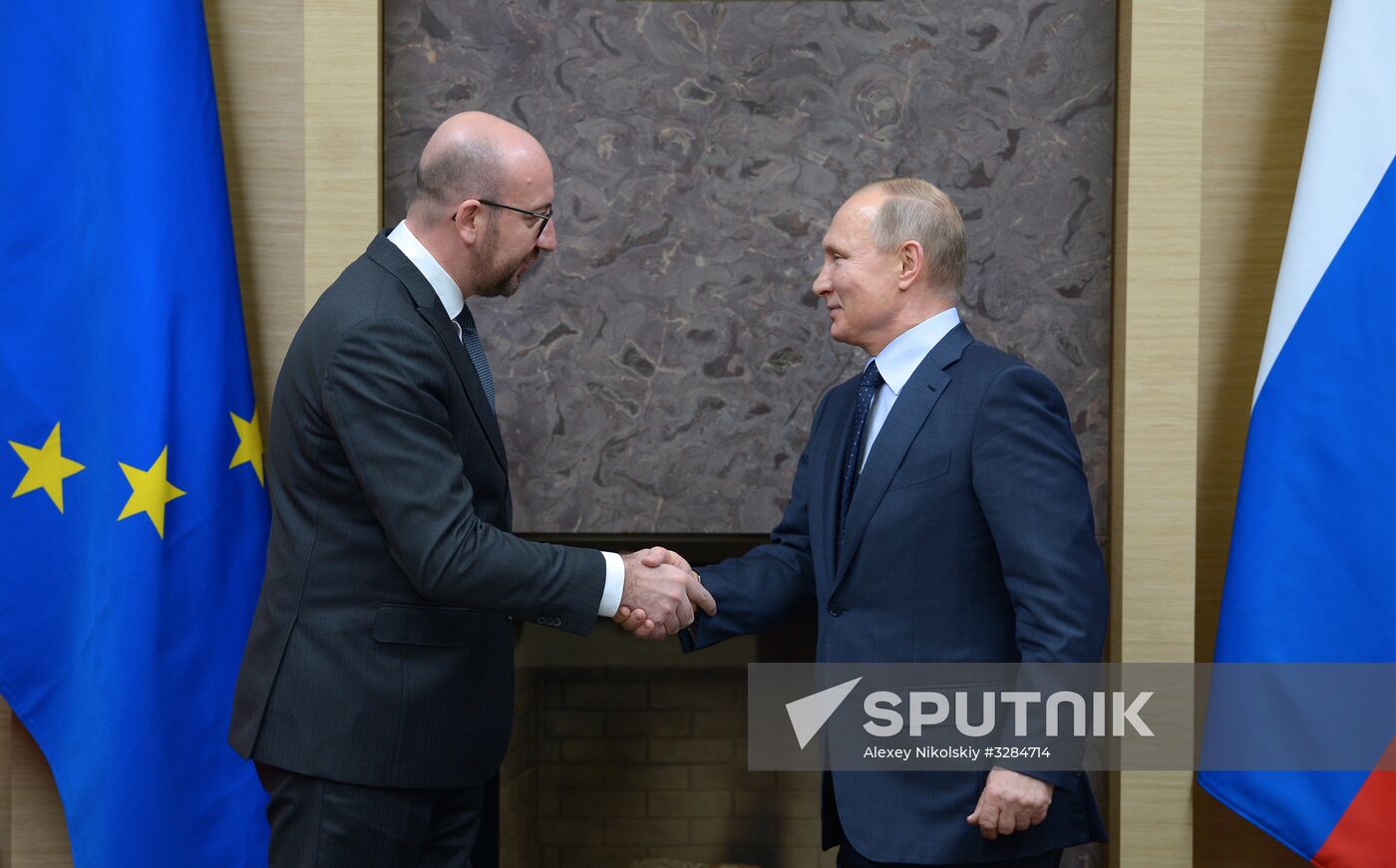 President Vladimir Putin meets with Prime Minister of Belgium Charles Michel