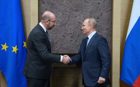 President Vladimir Putin meets with Prime Minister of Belgium Charles Michel