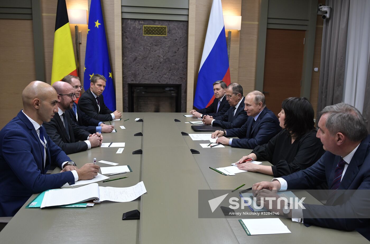 President Vladimir Putin meets with Prime Minister of Belgium Charles Michel