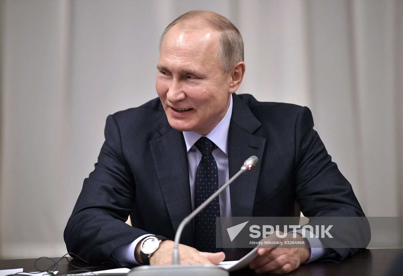 Vladimir Putin meets with members of Economic Council of Franco-Russian Chamber of Commerce and Industry