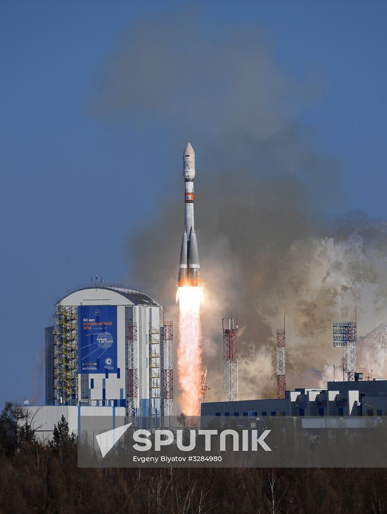Soyuz-2.1a launches from Vostochny Space Center