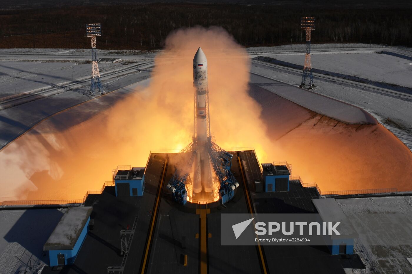 Soyuz-2.1a launches from Vostochny Space Center