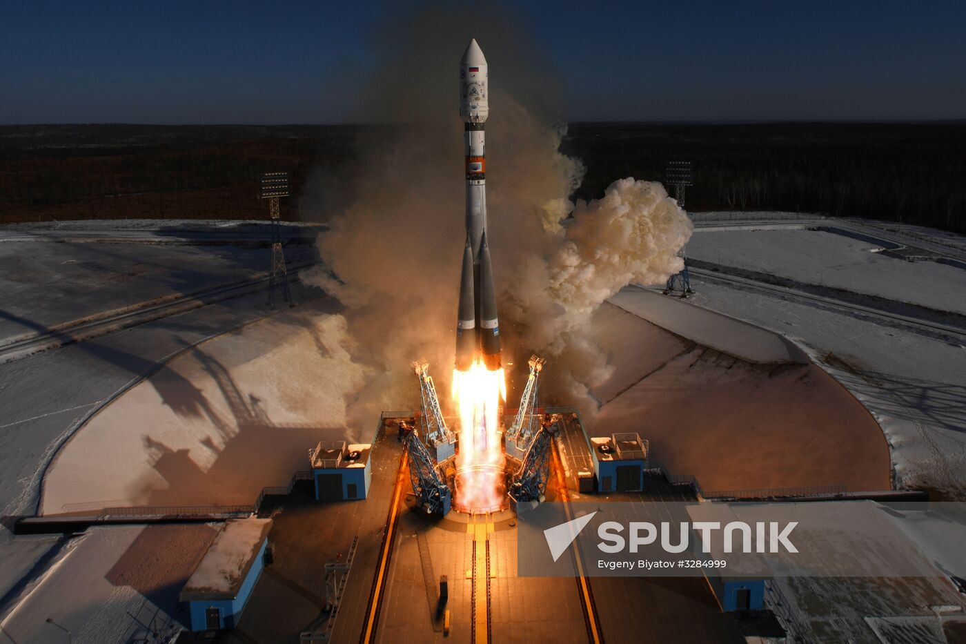 Soyuz-2.1a launches from Vostochny Space Center