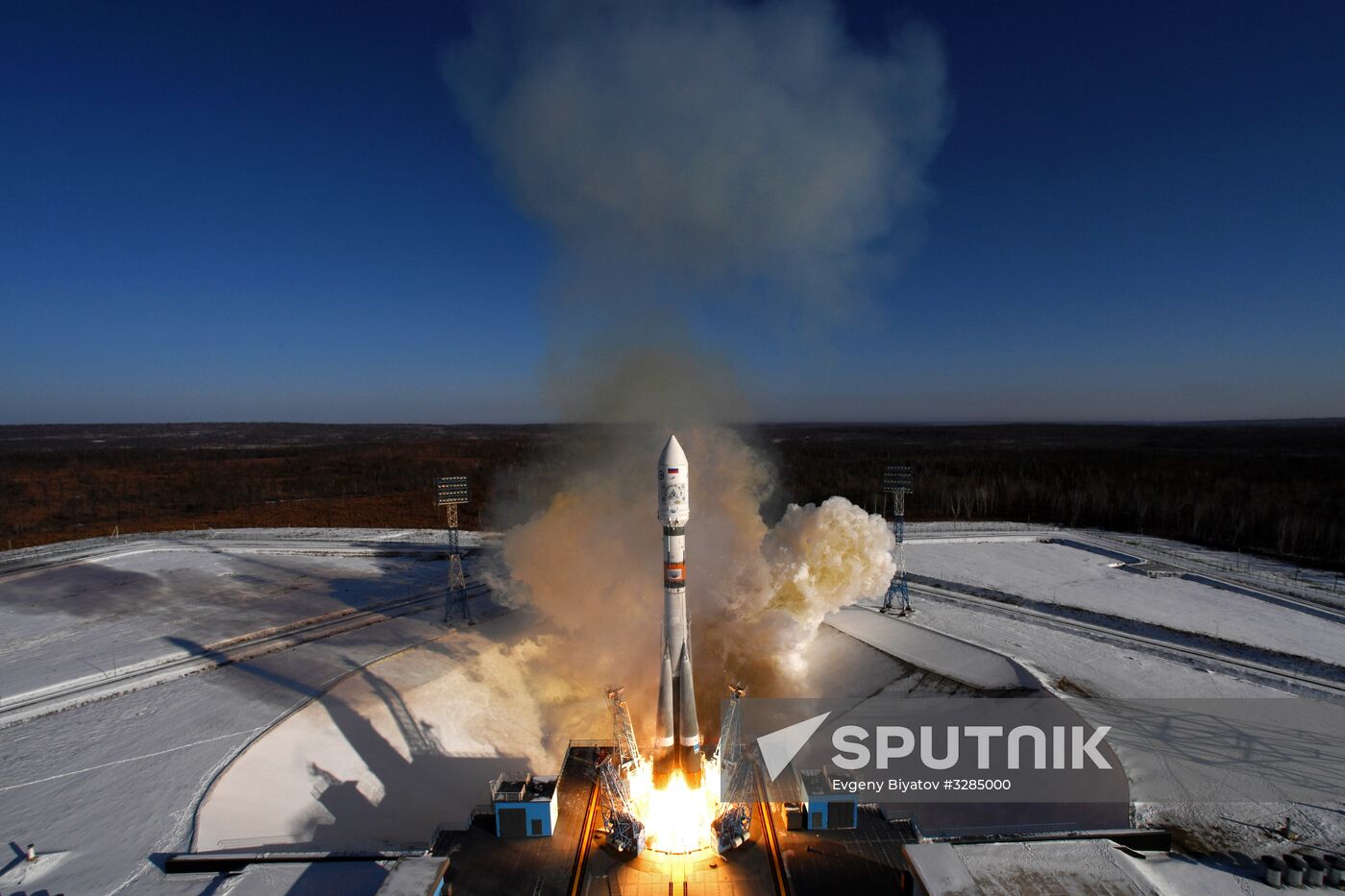 Soyuz-2.1a launches from Vostochny Space Center