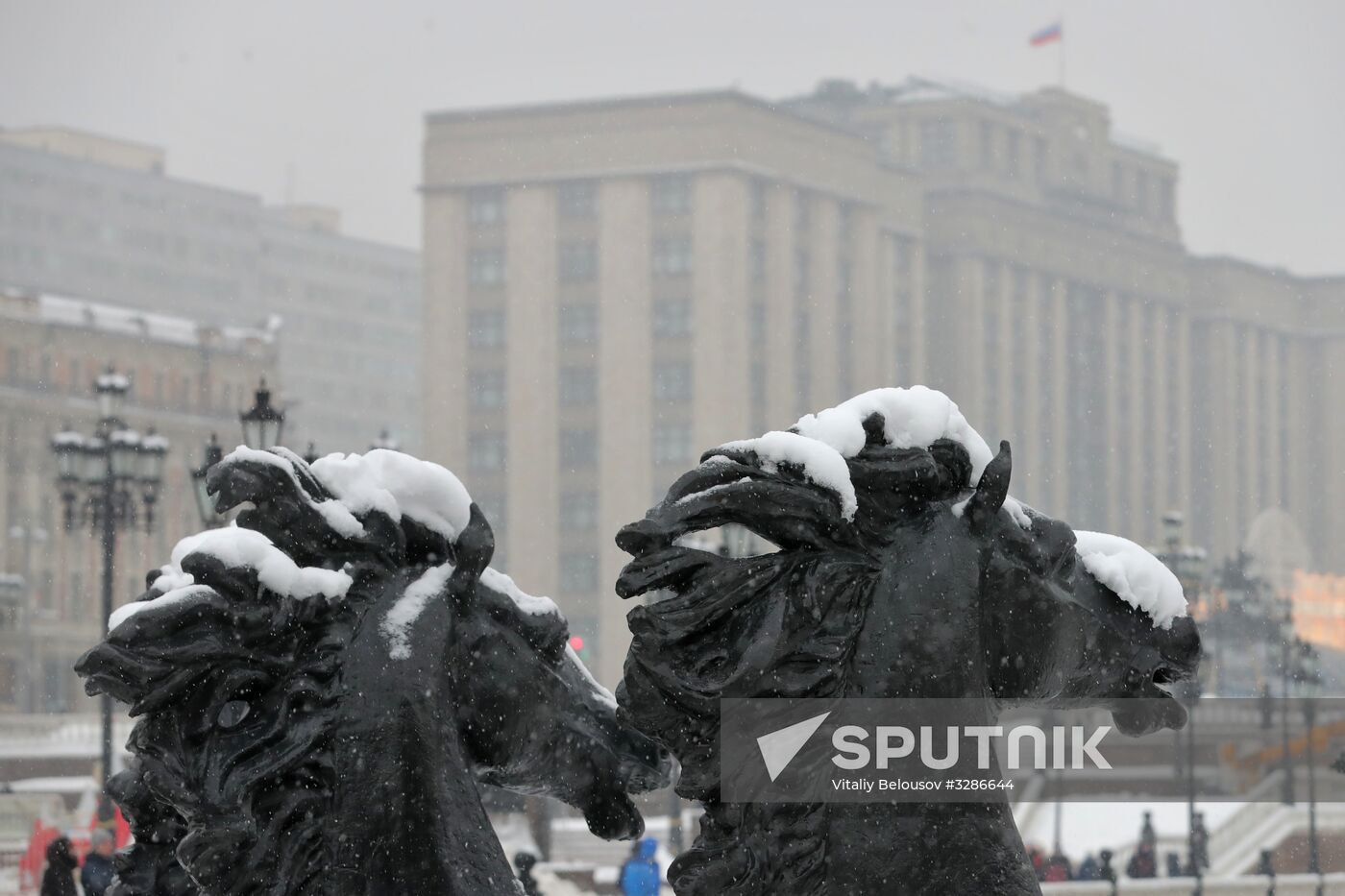 Snowfall in Moscow