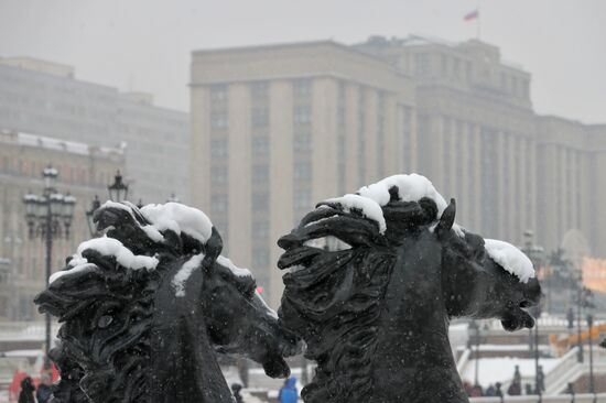 Snowfall in Moscow