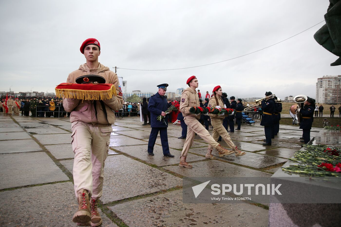Beskozyrka (Peakless Cap) Russian nationwide military-patriotic event in Novorossiysk