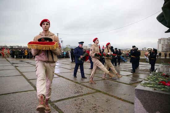Beskozyrka (Peakless Cap) Russian nationwide military-patriotic event in Novorossiysk