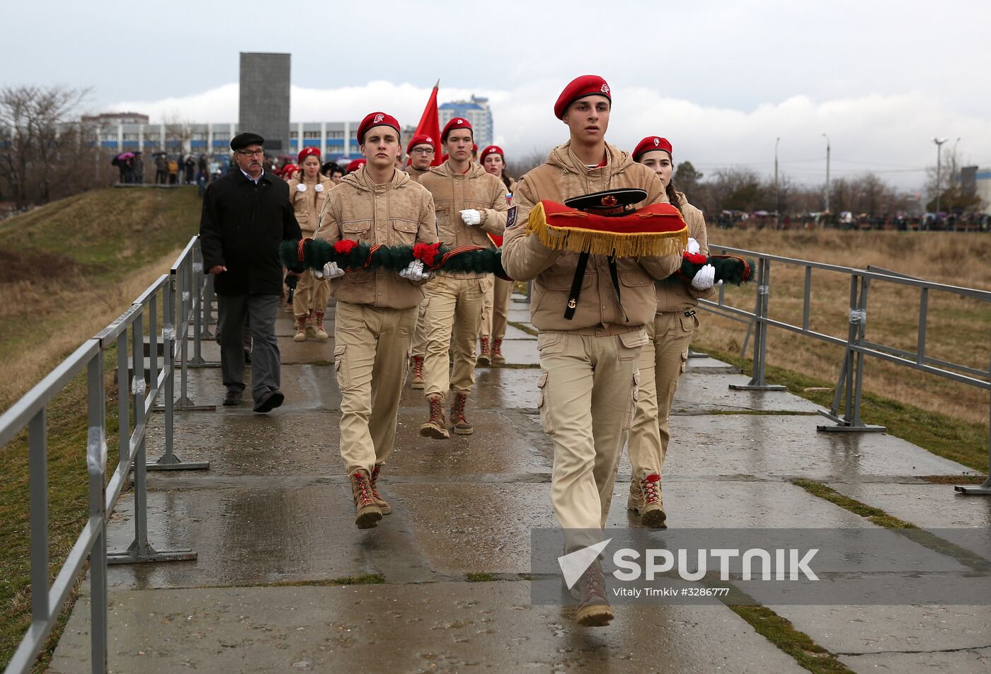 Beskozyrka (Peakless Cap) Russian nationwide military-patriotic event in Novorossiysk