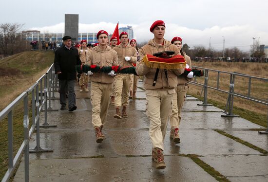 Beskozyrka (Peakless Cap) Russian nationwide military-patriotic event in Novorossiysk