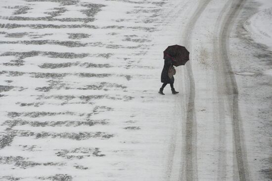 Snowfall in Moscow