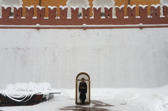 Snowfall in Moscow