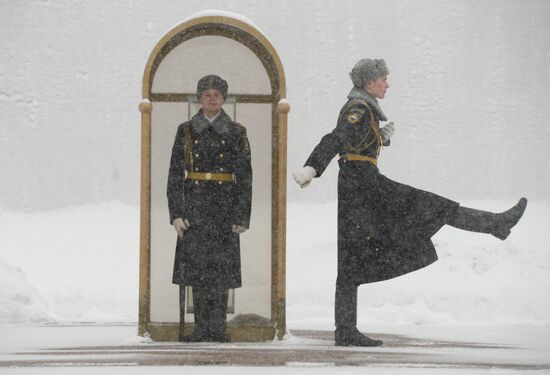 Snowfall in Moscow